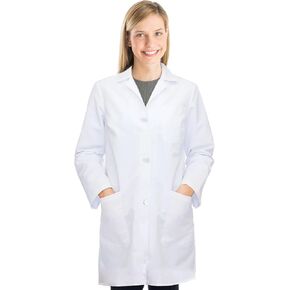 Lab Coat for Woman,White Doctor Costume for Adults, Long Sleeve Unisex Science Medical Coat in Kuwait