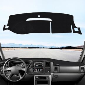 حصيرة غطاء لوحة القيادة، سجادة مخملية فاخرة لسيارة 2007-2014 Chevy Tahoe Suburban GMC Yukon XL، 2007-2013 Silverado Sierra Avalanche، ملحقات حماية من الشمس (أسود، Y24) in Kuwait