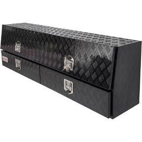 صناديق أدوات جانبية علوية من الألومنيوم باللون الأسود مقاس 48 بوصة مع درجين سفليين in Kuwait