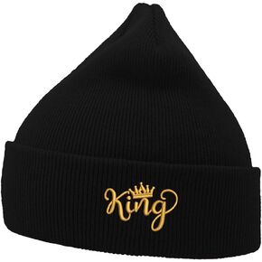 Beanies Hats Men Women King with Crown Embroidered Unisex Daily Beanie Knit Hats for Winter in Saudi Arabia