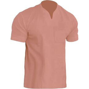 Casual Polo Shirts for Men V Neck Short Sleeve Stretchy Tees Gym Athletic Jogging Tees Summer Loose Fit Simple Tops in Saudi Arabia