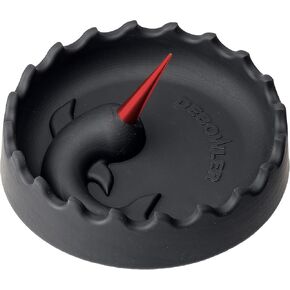 منفضة سجائر من السيليكون Debowler Narwhal - كبيرة - مع مسامير من الألومنيوم الخام، أسود مع بوكر أحمر - تلتقط الحطام في صينية مقاومة للحرارة - آمنة للاستخدام في غسالة الأطباق in Kuwait