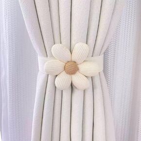 قطعتان من أربطة ستائر الحبال: حبل من الجوت بتصميم زهور، نمط بسيط وأنيق، حوامل ستائر DIY لتزيين الجدران في المنازل أو المكاتب (بيج) in Kuwait