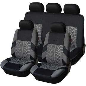 5-Piece Full Set Car Seat Covers Universal Fit for Cars, Trucks & SUVs - Non-Slip, Soft & Warm Automotive Seat Covers & Accessories (Grey) in Saudi Arabia