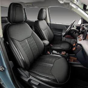 أغطية مقاعد مناسبة حسب الطلب لسيارة Ford Maverick Hybrid & Gas، مجموعة كاملة من الجلد الصناعي المقاوم للماء، مع سحابات مسند الذراع، متوافقة مع XL، XLT، Lariat، Lobo، Tremor (أسود) in Kuwait