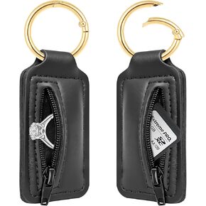 2 قطعة حامل حلقي صغير لسلسلة المفاتيح صندوق مجوهرات صغير للسفر - حامل حلقي للسفر بسحاب على الوجهين للصالة الرياضية، وحقيبة حلقية صغيرة للنساء والفتيات والرجال in Kuwait