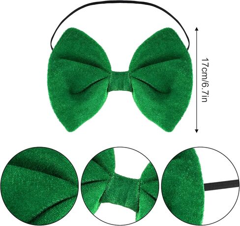 4 قطع زي حفلة عيد القديس باتريك، إكسسوارات باللون الأخضر الأيرلندي لتزيين يوم القديس باتريك مع قبعة وربطة عنق لحية القوس in Kuwait