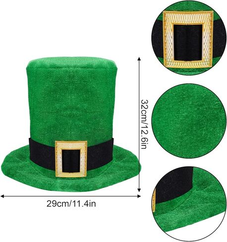 4 قطع زي حفلة عيد القديس باتريك، إكسسوارات باللون الأخضر الأيرلندي لتزيين يوم القديس باتريك مع قبعة وربطة عنق لحية القوس in Kuwait