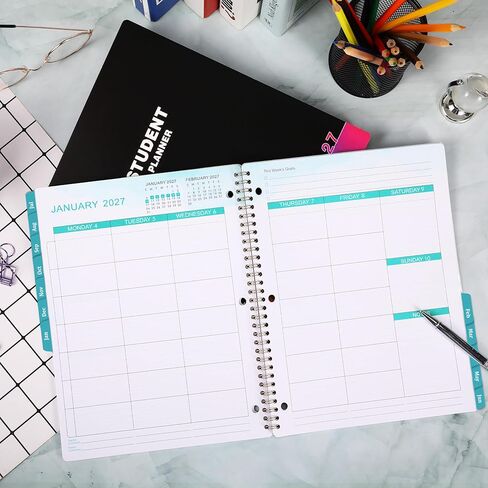 Student Planner 2024-2025 - School Planner 2024-2025, July 2024 - June 2025, 9" x 11", 2024-2025 Student Planner with Back Pocket - Black Rainbow in Saudi Arabia