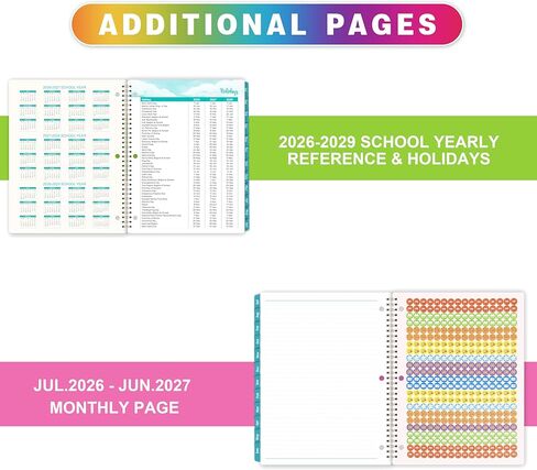 Student Planner 2024-2025 - School Planner 2024-2025, July 2024 - June 2025, 9" x 11", 2024-2025 Student Planner with Back Pocket - Black Rainbow in Saudi Arabia