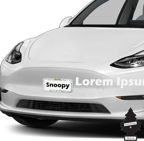 إطار لوحة ترخيص سنوبي إكسبريس، حزمة من قطعتين مع معطر هواء شجرة صغيرة - تصميم سنوبي بالفول السوداني، إطارات لوحة سيارة قياسية مناسبة عالميًا، بلاستيك in Saudi Arabia