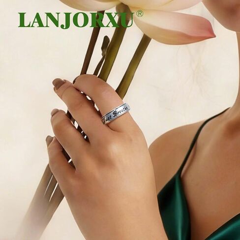 Serene Lotus Fidget Ring: Just Breathe Anxiety Spinner Ring for Women, Floral Pattern Rotating Band for Calm & Focus, 18K Gold Plated Stainless Steel Jewelry Gift in Saudi Arabia