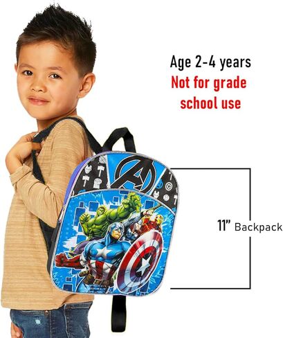Marvel Boys' Avengers Mini Backpack, Blue/Black, 11" X 9" X 2.75" in Saudi Arabia