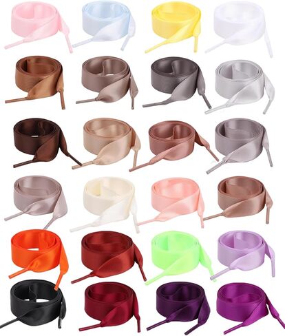 24 قطعة من أربطة الأحذية الشريطية للنساء، أربطة أحذية حريرية من الساتان للأطفال والأحذية الرياضية النسائية in Kuwait