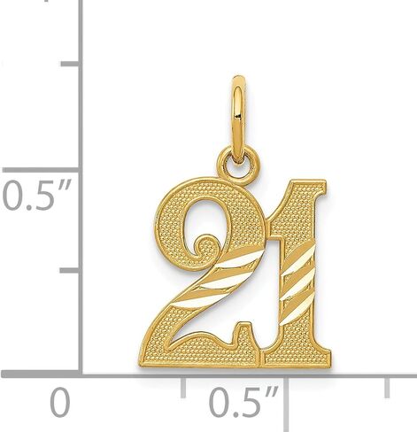 14K Yellow Gold 21 Pendant Charm Jewelry FindingKing in Saudi Arabia
