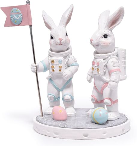 Hodao Easter Bunny Decorations Spring Home Decor Bunny Figurines in Kuwait