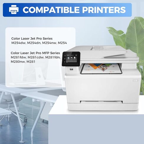 خراطيش حبر 202A مكونة من 4 عبوات متوافقة مع حبر HP 202A CF500A 202X CF500X متوافق مع HP Color Laser Jet Pro MFP M281fdw M281cdw M281fdn M280nw M281 M254dw M254dn M254nw CF501A CF502A CF503A in Kuwait