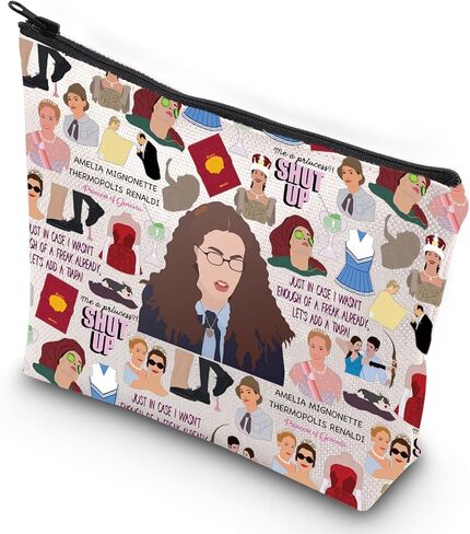 G2TUP Mia Thermopolis Princess Makeup Bag Princess Mia Fans Gift Me A Princess Shut Up Zipper Pouch Bag Genovia Princess Merch (Shut Up) in Saudi Arabia