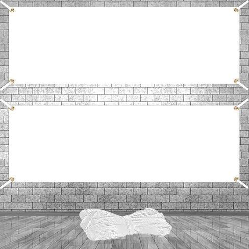 2 Pcs Sublimation Blank Banners 3x6ft White Polyester with 16.69ft Ribbon – Large Blank Banners to Decorate for Indoor & Outdoor Wall Signs, Business, and Party Decorations in Saudi Arabia