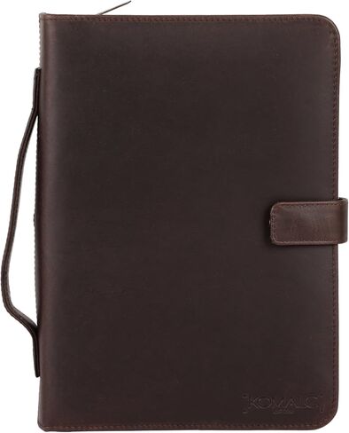 KomalC Handmade Leather Book Cover with Button Closure | Genuine Leather Protector for Hardcover & Journals | 10.5 Inch Rustic Book Jacket | Gift for Writers, Readers & Book Lovers in Saudi Arabia
