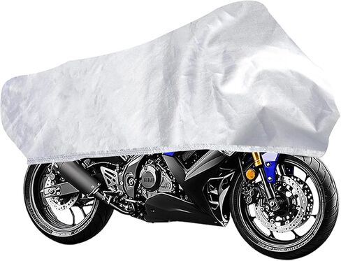 Klmnop Motorcycle Half Cover, Outdoor Waterproof XL Motorcycle Cover, Fix with a Strap, Comes with Storage Bag for Most Full Dress Touring Cruiser(Silver) in Saudi Arabia