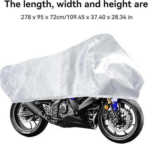 Klmnop Motorcycle Half Cover, Outdoor Waterproof XL Motorcycle Cover, Fix with a Strap, Comes with Storage Bag for Most Full Dress Touring Cruiser(Silver) in Saudi Arabia