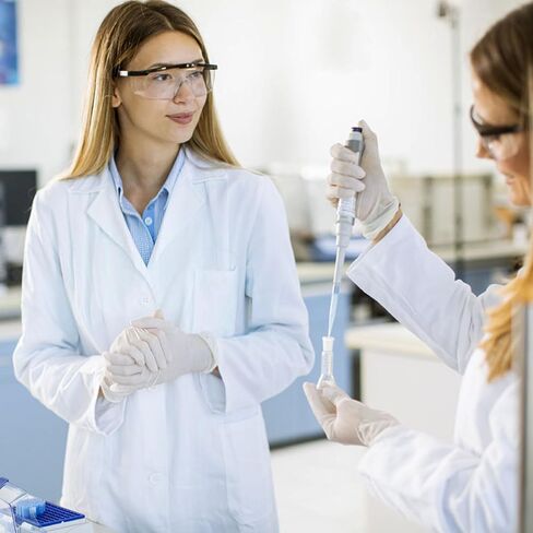 Lab Coat for Woman,White Doctor Costume for Adults, Long Sleeve Unisex Science Medical Coat in Kuwait