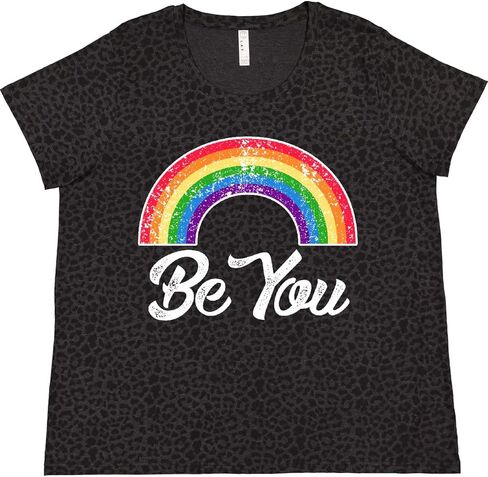 inktastic Be You with Rainbow Women's Plus Size T-Shirt in Saudi Arabia