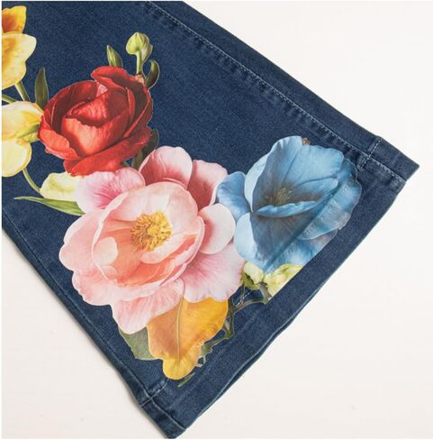 Women's Floral Print Wide Leg Cropped Pants - Boho High Waist Ankle Jeans, Trendy Spring Summer Casual Pants in Saudi Arabia