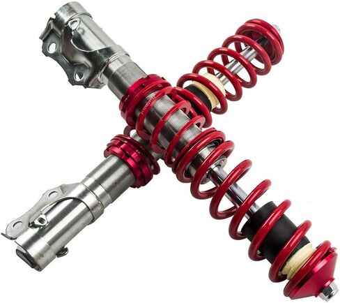 maxpeedingrods Coilovers for VW Jetta MK2 1984-1992، Jetta MK3 1993-1998، for VW Golf Mk2 1985-1992، Golf Mk3 1991-2000، طقم تعليق Coilovers قابل للتعديل، مجموعات خفض التخميد مسبقًا باللون الأحمر in Saudi Arabia