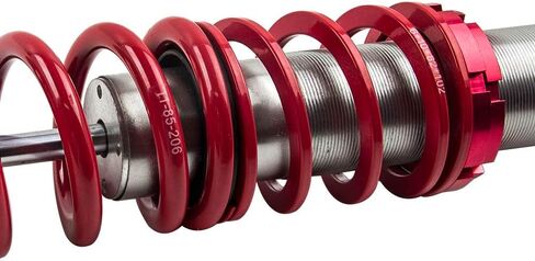 maxpeedingrods Coilovers for VW Jetta MK2 1984-1992، Jetta MK3 1993-1998، for VW Golf Mk2 1985-1992، Golf Mk3 1991-2000، طقم تعليق Coilovers قابل للتعديل، مجموعات خفض التخميد مسبقًا باللون الأحمر in Saudi Arabia