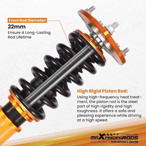 maxpeedingrods Coilovers لهوندا أكورد 2013-2017 CT1 / CT2 / CR1 / CR2، لـ Acura TLX UB1 UB2 2015-2020، طقم تعليق كويلوفيرز قابل للتعديل 24 مستوى، طقم خفض الارتفاع قابل للتعديل، ذهبي in Saudi Arabia