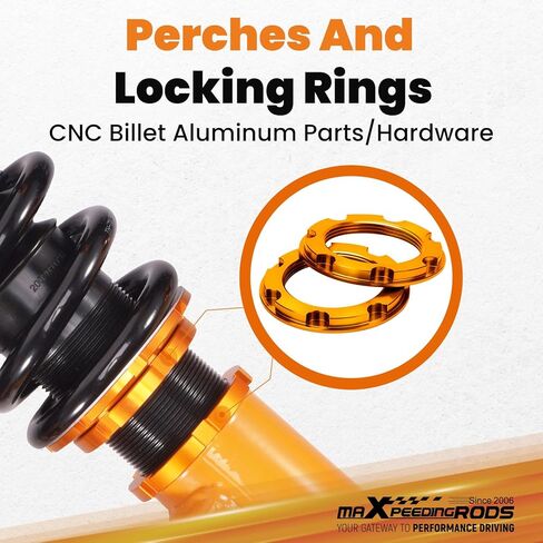 maxpeedingrods Coilovers لهوندا أكورد 2013-2017 CT1 / CT2 / CR1 / CR2، لـ Acura TLX UB1 UB2 2015-2020، طقم تعليق كويلوفيرز قابل للتعديل 24 مستوى، طقم خفض الارتفاع قابل للتعديل، ذهبي in Saudi Arabia