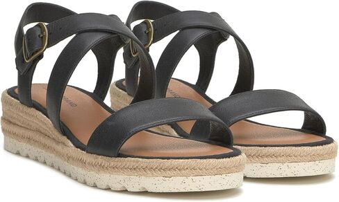 Lucky Brand Women's TRIANNA Wedge Sandal, Black, 8 in Saudi Arabia