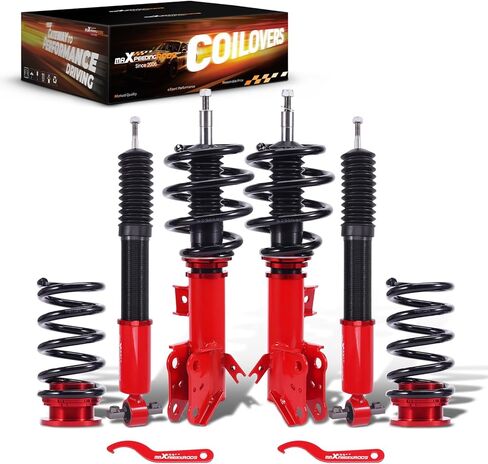 maXpeedingrods Coilovers for Ford Fusion 2013-2020, for Ford Mondeo 2014-2022, Height Adjustable Coilovers Suspension Kit, Preset Damping Shock Absorber Struts Lowering Kit Red in Saudi Arabia