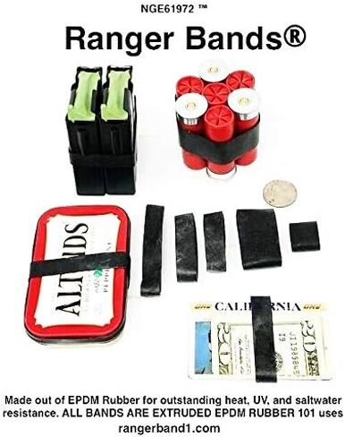 فرق رينجر عدد 12 مركب أثقل عالي التوتر متوسط ​​البقاء على قيد الحياة من مطاط EPDM، وأداة صوفان للطوارئ وأدوات ربط مصنوعة في الولايات المتحدة الأمريكية، أربطة مطاطية تكتيكية، أربطة مطاطية شديدة التحمل باللون الأسود in Kuwait