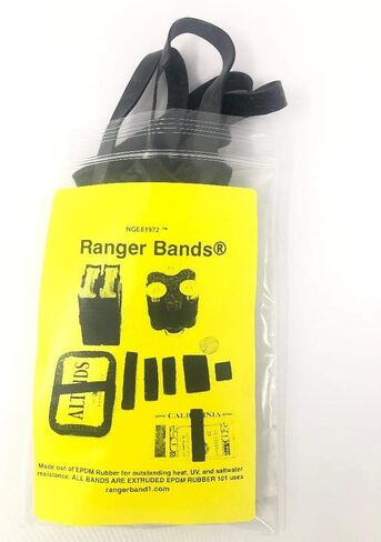 فرق رينجر عدد 12 مركب أثقل عالي التوتر متوسط ​​البقاء على قيد الحياة من مطاط EPDM، وأداة صوفان للطوارئ وأدوات ربط مصنوعة في الولايات المتحدة الأمريكية، أربطة مطاطية تكتيكية، أربطة مطاطية شديدة التحمل باللون الأسود in Kuwait