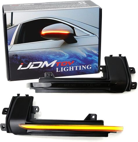 iJDMTOY Smoked Lens Dynamic Sequential Blink LED Side Mirror Turn Signal Light Strip Assembly Compatible With Audi B8.5 A4 A5 S5, 8P A3, etc in Saudi Arabia
