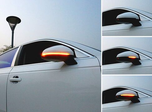 iJDMTOY Smoked Lens Dynamic Sequential Blink LED Side Mirror Turn Signal Light Strip Assembly Compatible With Audi B8.5 A4 A5 S5, 8P A3, etc in Saudi Arabia