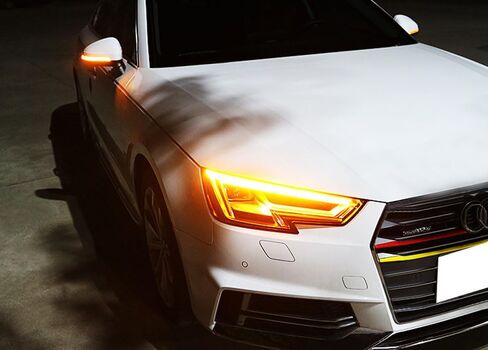 iJDMTOY Smoked Lens Dynamic Sequential Blink LED Side Mirror Turn Signal Light Strip Assembly Compatible With Audi B8.5 A4 A5 S5, 8P A3, etc in Saudi Arabia