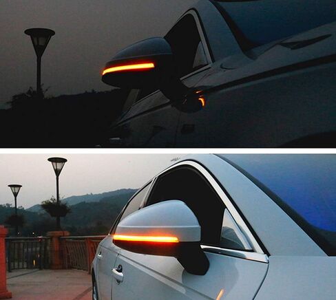 iJDMTOY Smoked Lens Dynamic Sequential Blink LED Side Mirror Turn Signal Light Strip Assembly Compatible With Audi B8.5 A4 A5 S5, 8P A3, etc in Saudi Arabia