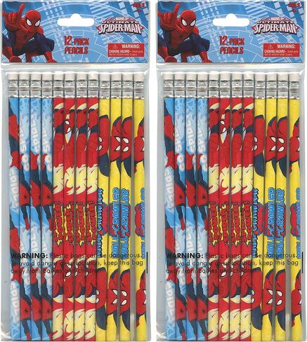 2-PACK, Marvel Spiderman 12 Pack Wood Pencils in Saudi Arabia