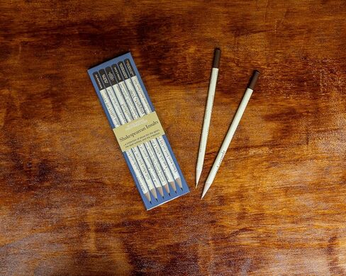 The Unemployed Philosophers Guild Shakespearean Insults Pencil Set - Box Wooden Paint-Dipped Unsharpened #2 Lead Pencils, Set of 6 Unique Designs in Saudi Arabia