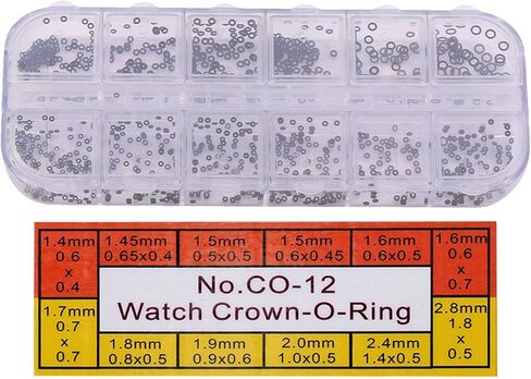 1.4-2.8mm Watch Gasket, 12 Sizes Watch Repair Kit, O Rings Assortment Kit, Rubber Seal Washers Set, for Watch Backs in Saudi Arabia