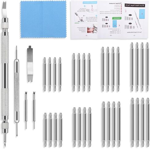 39pcs Watch Pins Replacement Kit, Watch Band Repair Tool with Spring Bar, 18/20/22/24mm Stainless Steel Watches Bands Pins for Watches Band Repair in Saudi Arabia