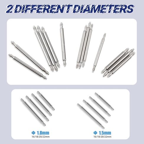 39pcs Watch Pins Replacement Kit, Watch Band Repair Tool with Spring Bar, 18/20/22/24mm Stainless Steel Watches Bands Pins for Watches Band Repair in Saudi Arabia