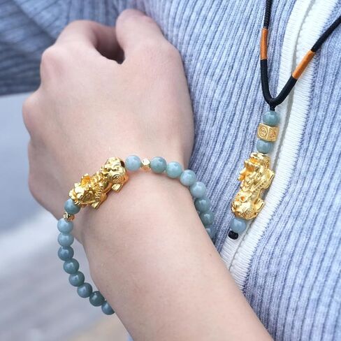 مجموعة قلادة سوار Fengshui Wealth سوار من اليشم الأخضر الحقيقي للنساء تجذب الأساور الغنية المحظوظة in Kuwait