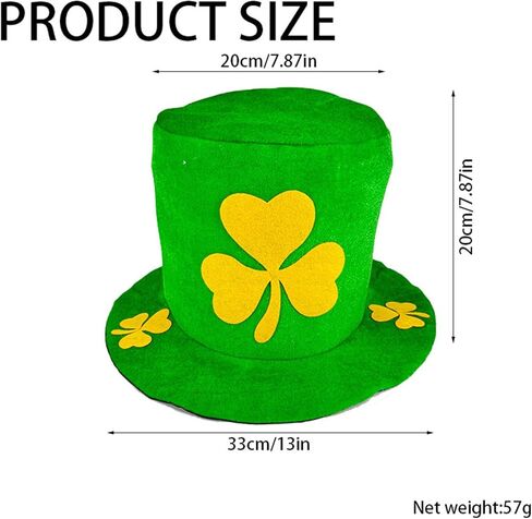 5 Pcs St. Patrick's Day Leprechaun Costume Suit Set Hat Fake Beard Bow Tie Clover Glasses Shamrock Necklace St Patricks Day Accessories Irish Theme for Men Woman in Saudi Arabia