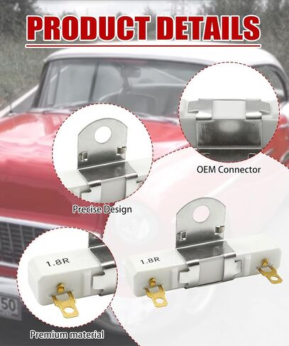 1.8 ohms Ignition Coil Resistor Fits For Bel Air Camaro Corvette Impala And Truck,Compatible With Chevy Bel Air 1955-1957,Chevy Camaro 1967-2002,Chevy Corvette 1963-1967 Etc.Replace F1104 (19017084) in Saudi Arabia