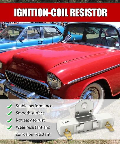 1.8 ohms Ignition Coil Resistor Fits For Bel Air Camaro Corvette Impala And Truck,Compatible With Chevy Bel Air 1955-1957,Chevy Camaro 1967-2002,Chevy Corvette 1963-1967 Etc.Replace F1104 (19017084) in Saudi Arabia
